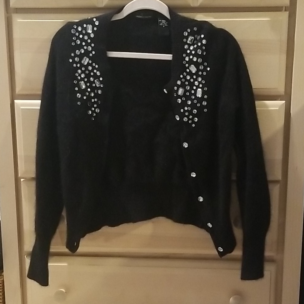 Angora sweater with embellishments
